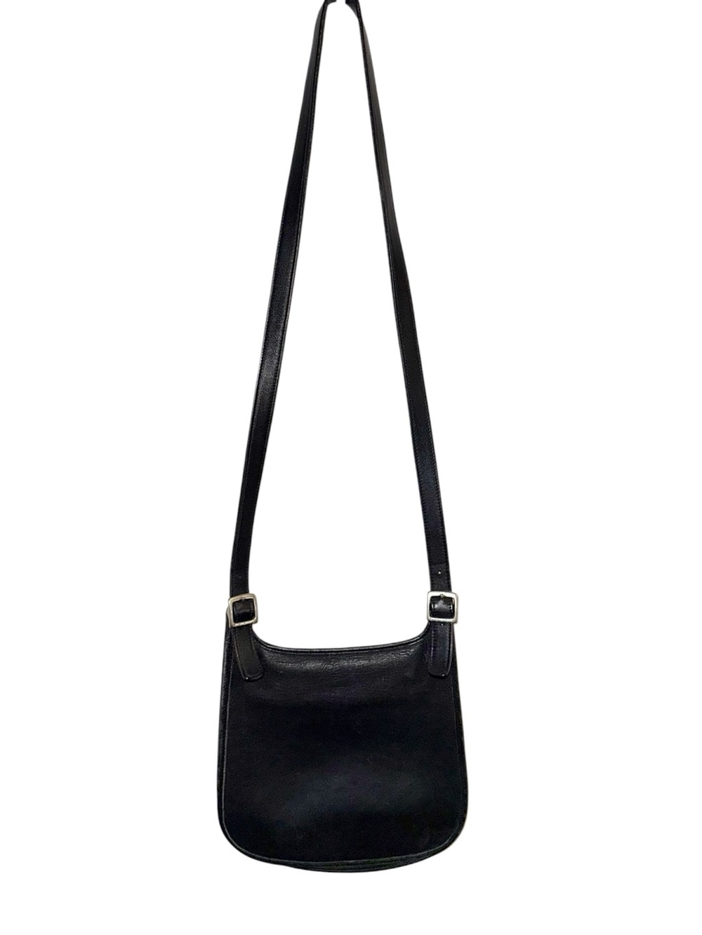 Coach Black Leather Crossbody Saddle Bag